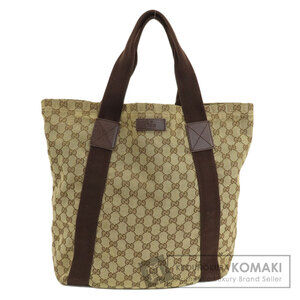 Gucci GG Monogram tote bag beige canvas chocolate brown web